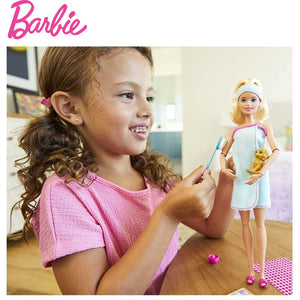 Barbie spa muñeca rubia con perrito bienestar (GJG55)-(1)