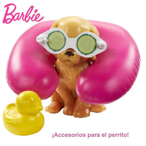 Barbie spa muñeca rubia con perrito bienestar (GJG55)-(3)