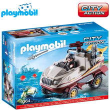 Cargar imagen en el visor de la galería, Coche anfibio de Playmobil City Action (9364) con ladrón

