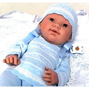 muñeco bebé recién nacido realista 37cm con cojin