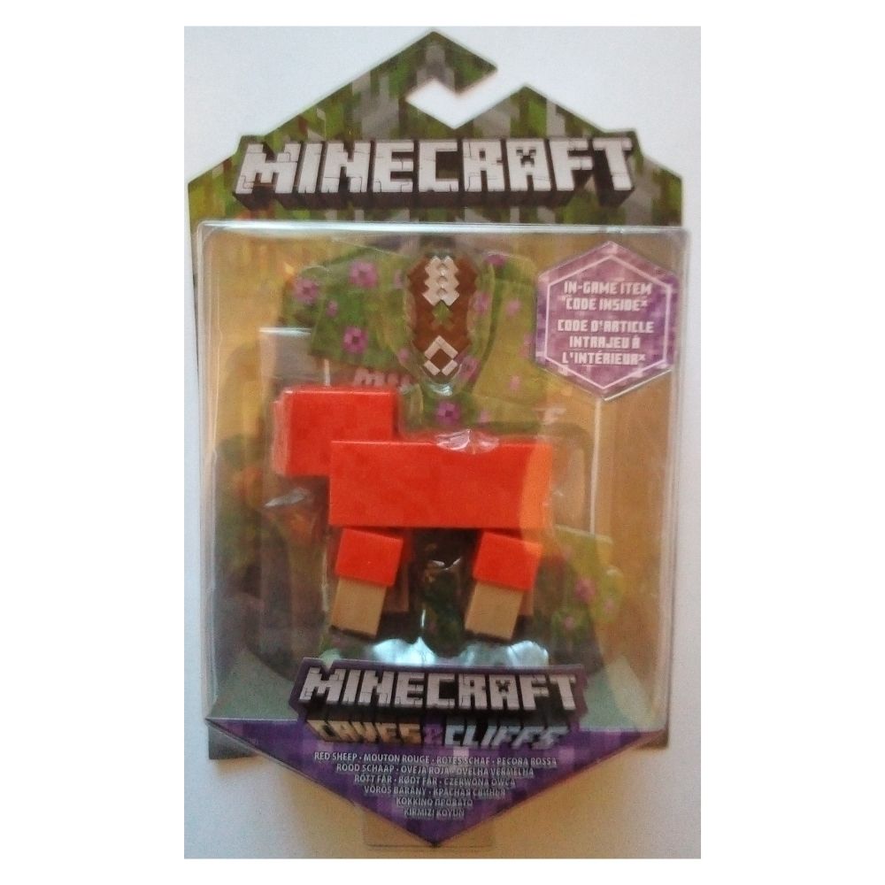 MINECRAFT figura oveja roja con cubos construir (GTT46)