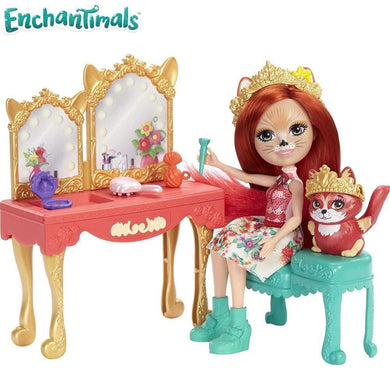Fabrina Fox y Frisk con tocador ENCHANTIMALS muñeca Royal (GYJ05)