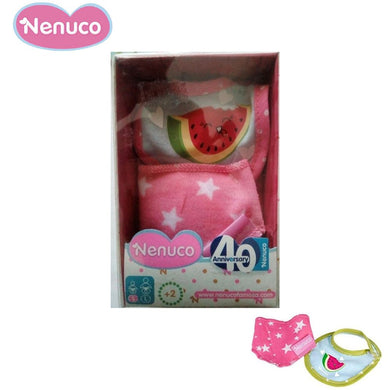 Nenuco babero rosa y panuelo para muñecos de 35 cm