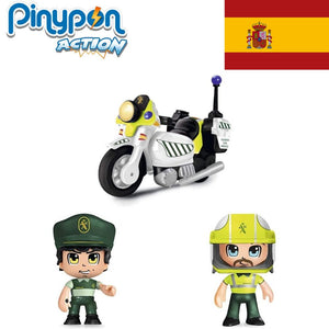 Pinypon Guardia Civil coche y moto Action con 2 figuras de policías-(1)