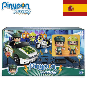 Pinypon Guardia Civil coche y moto Action con 2 figuras de policías-