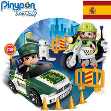 Cargar imagen en el visor de la galería, Pinypon Guardia Civil coche y moto Action con 2 figuras de policías
