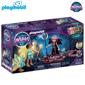 Playmobil Ayuma (70803) Crystal Fairy y Bat Fairy (Noxana) con animales del alma