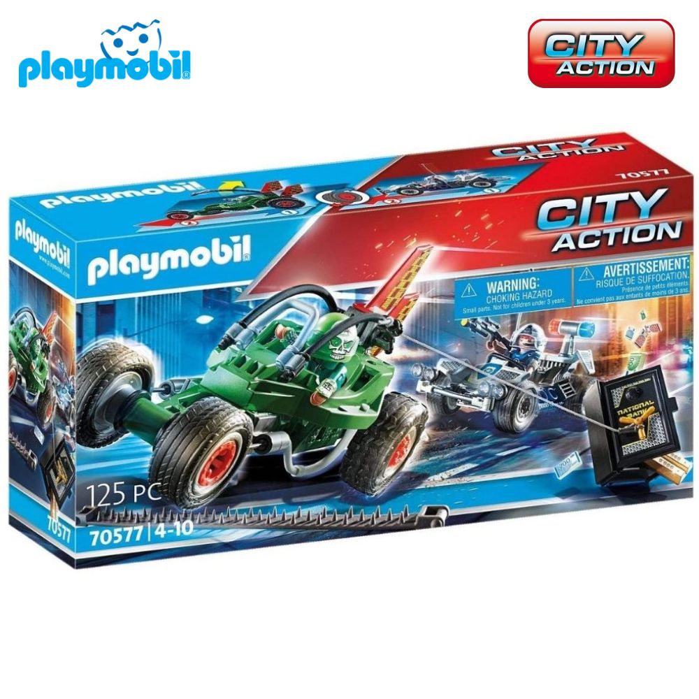Playmobil Kart policía persecución ladrón caja fuerte City Action (70577)