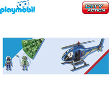 Cargar imagen en el visor de la galería, Playmobil helicóptero de policía persecución en paracaidas (70569) City Action-
