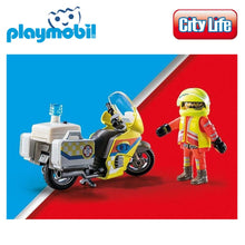 Cargar imagen en el visor de la galería, Playmobil moto amarilla emergencia (71205) City Life
