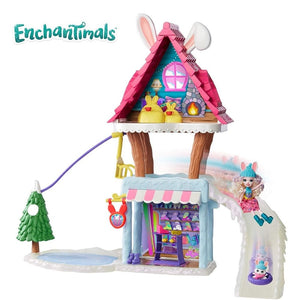 Enchantimals chalet en la nieve con muñeca de Bevy Bunny y mascota Jump-(3)