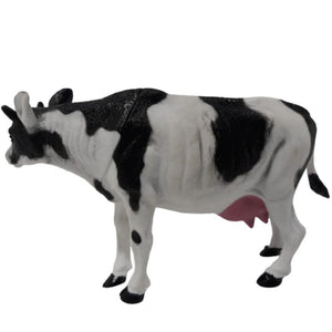 Figura vaca frisona blanca y negra de juguete 21 cm-