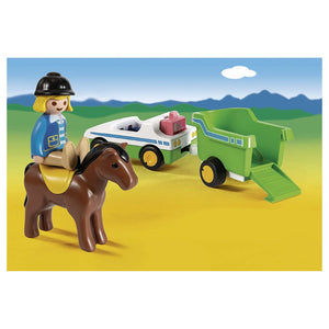 Coche con remolque y caballo PLAYMOBIL 123 (70181)