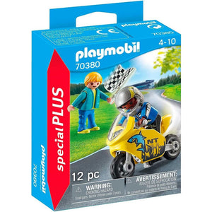 PLAYMOBIL chicos con moto de carreras (70380) Special Plus