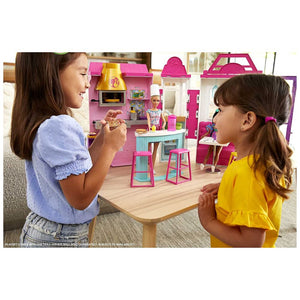 Barbie restaurante con muñeca rubia y cocina de juguete-